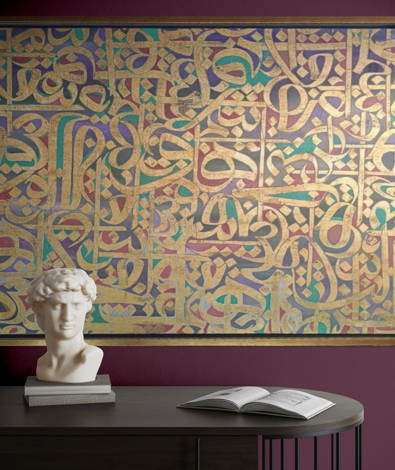 Golden calligraphy painting