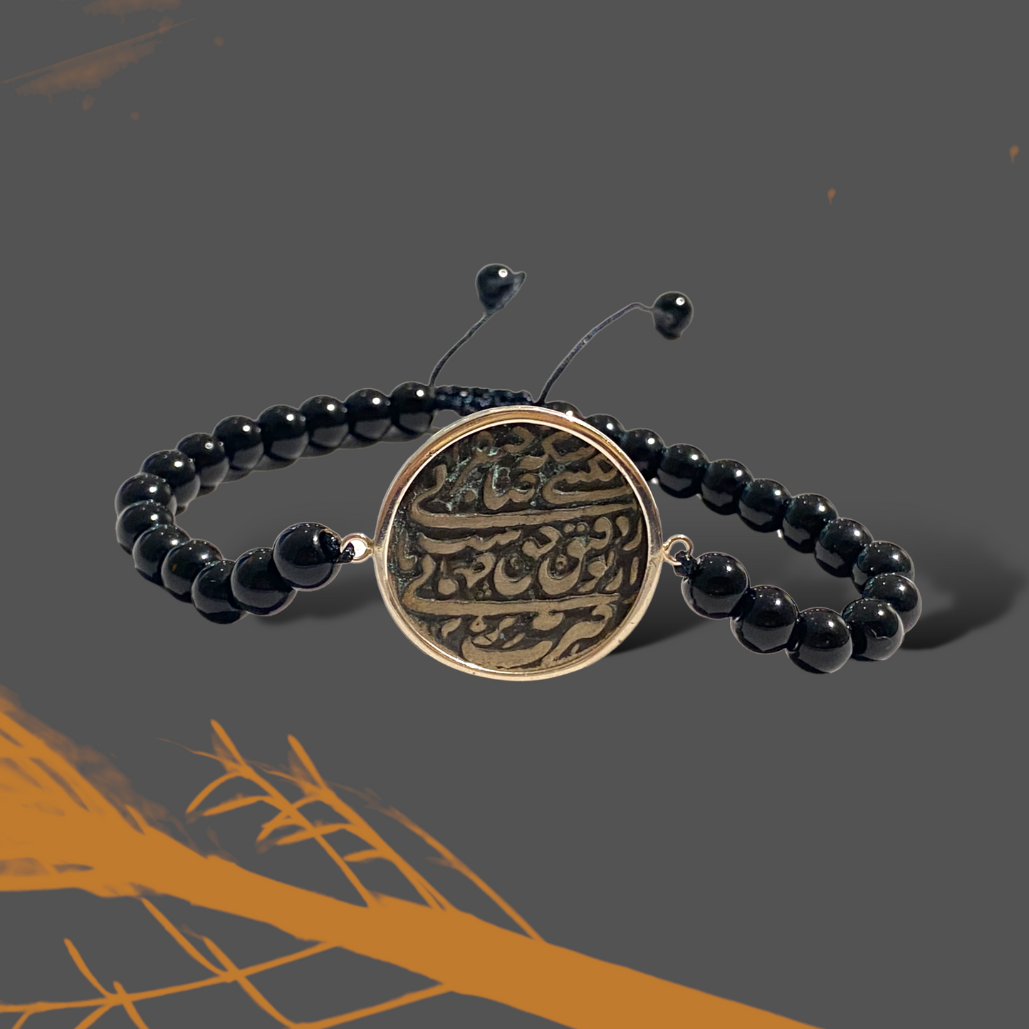 Silberarmband Coin black