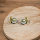 Gray pearl earrings (gold plated)